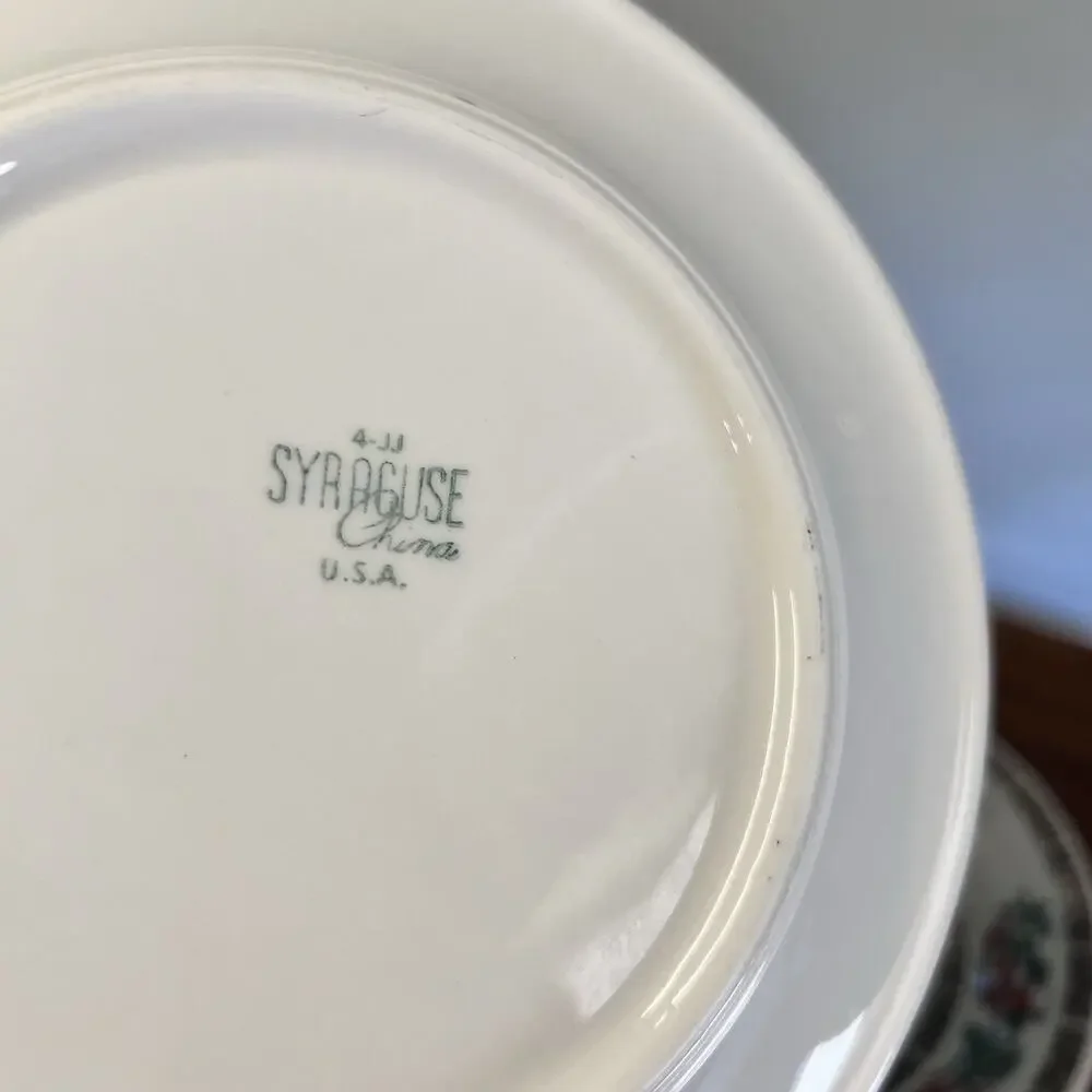 4 x Syracuse Restaurant Ware Indian Tree Pink Dessert Pie Plate 7-1/8